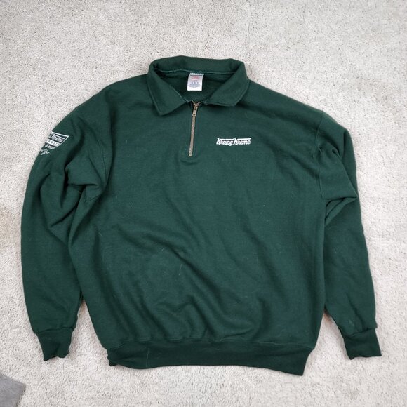 Vintage Y2K Krispy Kreme Doughnuts Promo Sweatshirt Size XL Staff Pullover Zip - Picture 1 of 7